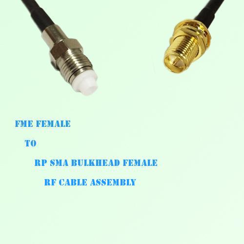 FME Female to RP SMA Bulkhead Female RF Cable Assembly