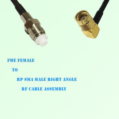 FME Female to RP SMA Male Right Angle RF Cable Assembly FME Female to RP SMA Male Right Angle RF Cable Assembly