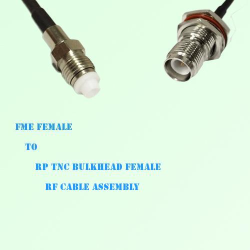 FME Female to RP TNC Bulkhead Female RF Cable Assembly FME Female to RP TNC Bulkhead Female RF Cable Assembly