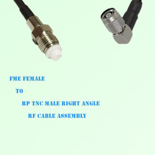 FME Female to RP TNC Male Right Angle RF Cable Assembly