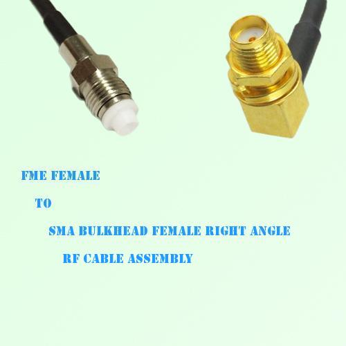 FME Female to SMA Bulkhead Female Right Angle RF Cable Assembly