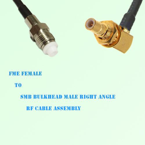 FME Female to SMB Bulkhead Male Right Angle RF Cable Assembly