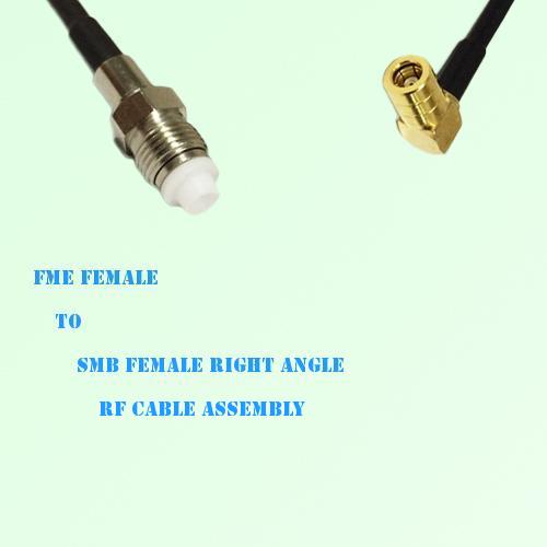 FME Female to SMB Female Right Angle RF Cable Assembly