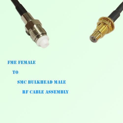 FME Female to SMC Bulkhead Male RF Cable Assembly