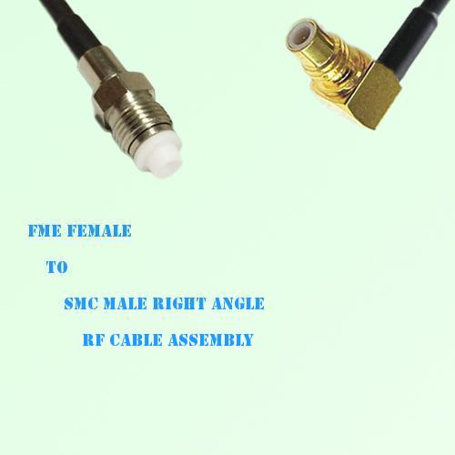 FME Female to SMC Male Right Angle RF Cable Assembly