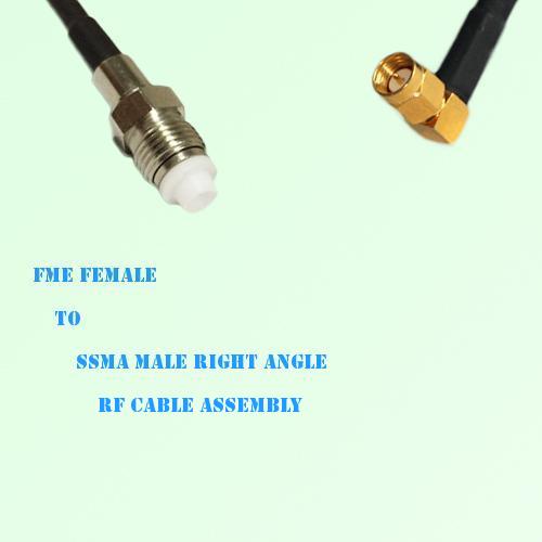 FME Female to SSMA Male Right Angle RF Cable Assembly
