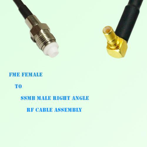 FME Female to SSMB Male Right Angle RF Cable Assembly