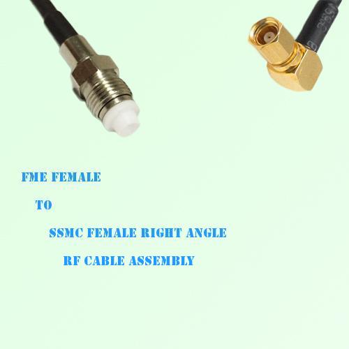 FME Female to SSMC Female Right Angle RF Cable Assembly