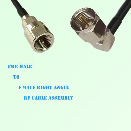 FME Male to F Male Right Angle RF Cable Assembly