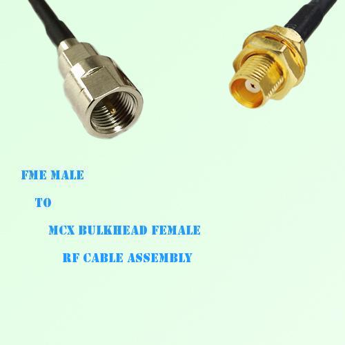 FME Male to MCX Bulkhead Female RF Cable Assembly