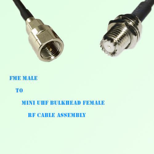 FME Male to Mini UHF Bulkhead Female RF Cable Assembly