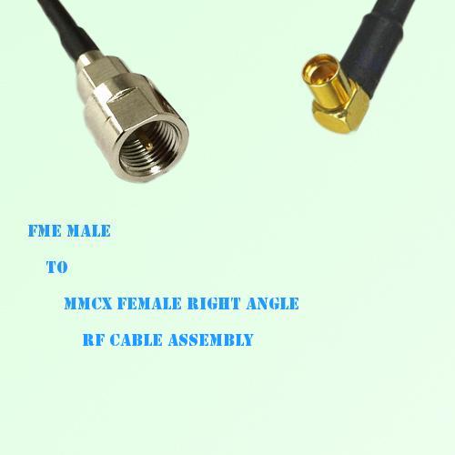 FME Male to MMCX Female Right Angle RF Cable Assembly