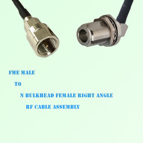 FME Male to N Bulkhead Female Right Angle RF Cable Assembly
