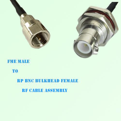 FME Male to RP BNC Bulkhead Female RF Cable Assembly
