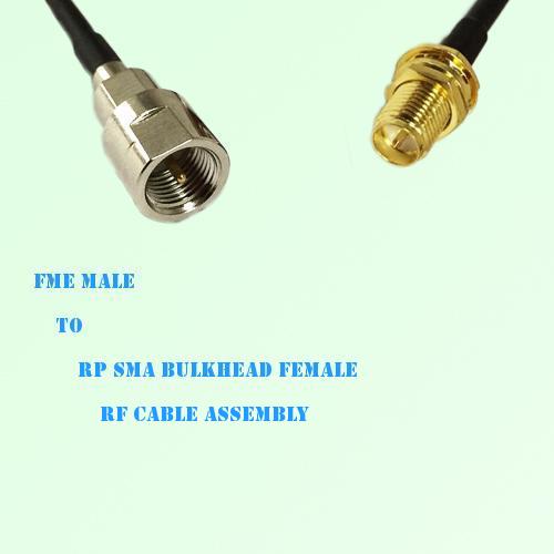 FME Male to RP SMA Bulkhead Female RF Cable Assembly
