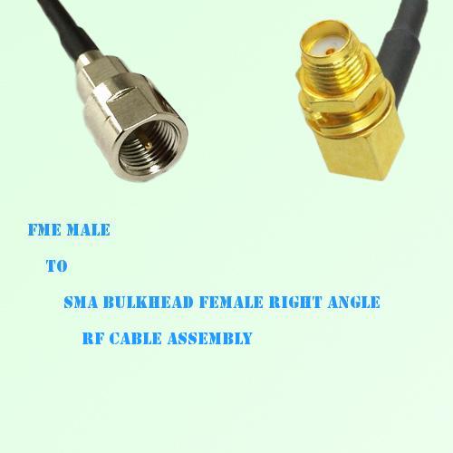 FME Male to SMA Bulkhead Female Right Angle RF Cable Assembly