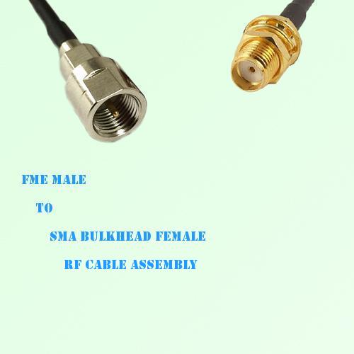 FME Male to SMA Bulkhead Female RF Cable Assembly