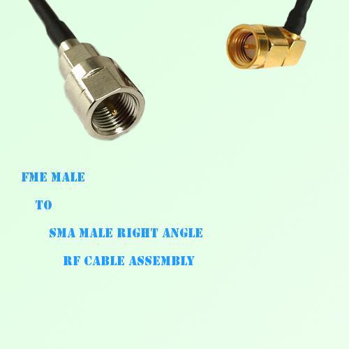 FME Male to SMA Male Right Angle RF Cable Assembly