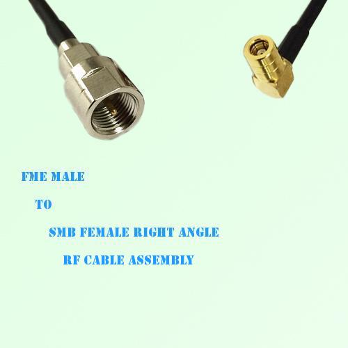 FME Male to SMB Female Right Angle RF Cable Assembly
