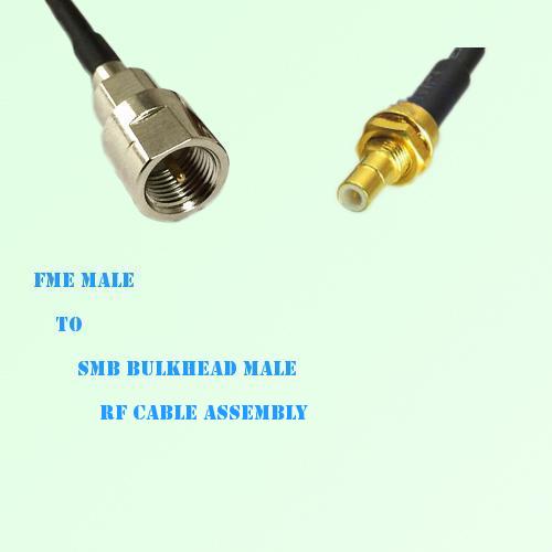 FME Male to SMB Bulkhead Male RF Cable Assembly