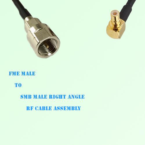 FME Male to SMB Male Right Angle RF Cable Assembly