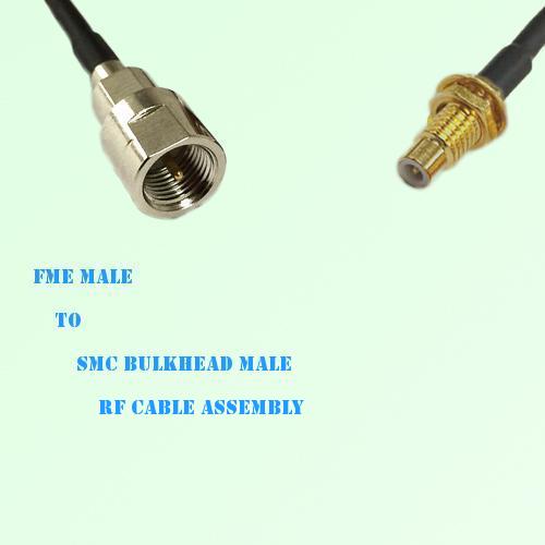 FME Male to SMC Bulkhead Male RF Cable Assembly