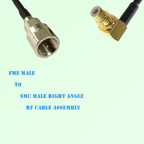 FME Male to SMC Male Right Angle RF Cable Assembly