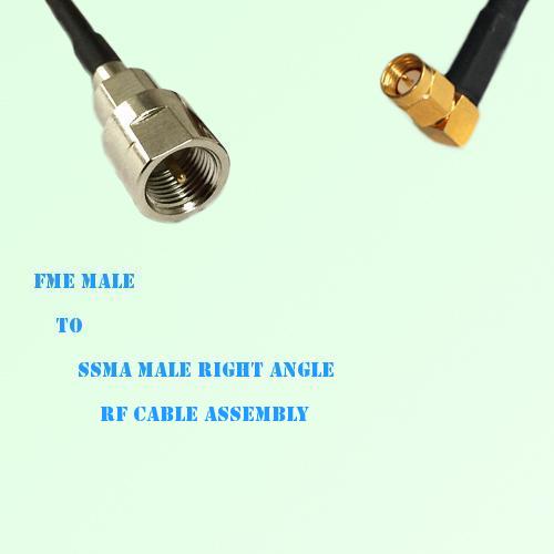 FME Male to SSMA Male Right Angle RF Cable Assembly
