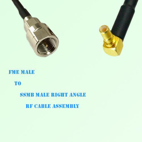 FME Male to SSMB Male Right Angle RF Cable Assembly