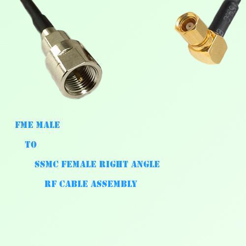 FME Male to SSMC Female Right Angle RF Cable Assembly