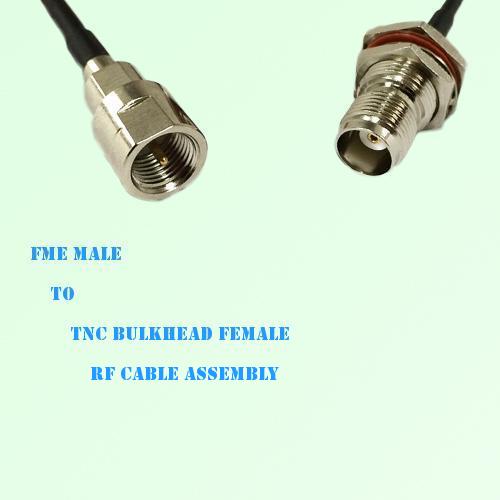 FME Male to TNC Bulkhead Female RF Cable Assembly