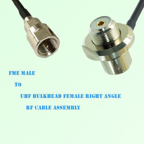 FME Male to UHF Bulkhead Female Right Angle RF Cable Assembly