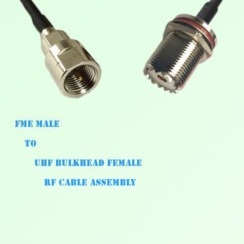 FME Male to UHF Bulkhead Female RF Cable Assembly