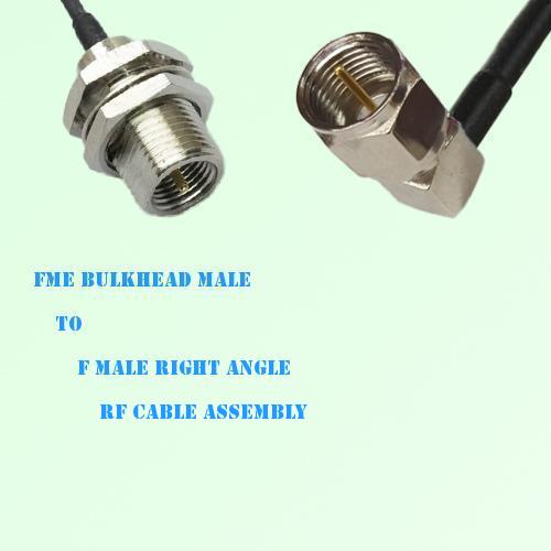 FME Bulkhead Male to F Male Right Angle RF Cable Assembly