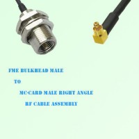 FME Bulkhead Male to MC-Card Male Right Angle RF Cable Assembly