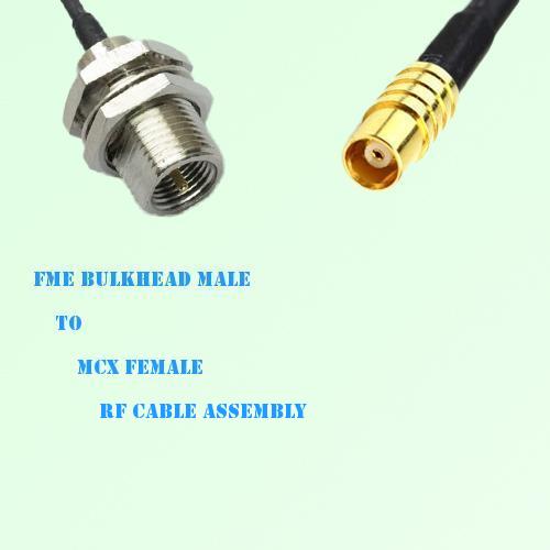 FME Bulkhead Male to MCX Female RF Cable Assembly