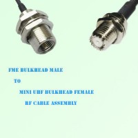 FME Bulkhead Male to Mini UHF Bulkhead Female RF Cable Assembly FME Bulkhead Male to Mini UHF Bulkhead Female RF Cable Assembly