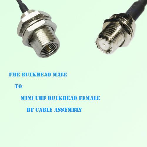 FME Bulkhead Male to Mini UHF Bulkhead Female RF Cable Assembly FME Bulkhead Male to Mini UHF Bulkhead Female RF Cable Assembly