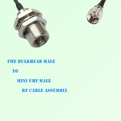 FME Bulkhead Male to Mini UHF Male RF Cable Assembly FME Bulkhead Male to Mini UHF Male RF Cable Assembly