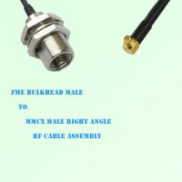 FME Bulkhead Male to MMCX Male Right Angle RF Cable Assembly