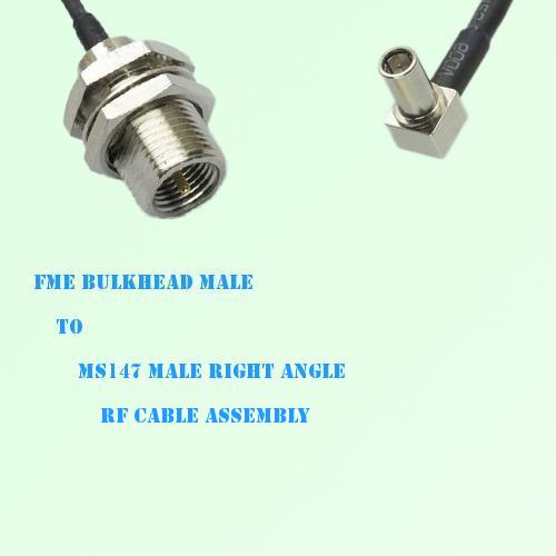 FME Bulkhead Male to MS147 Male Right Angle RF Cable Assembly