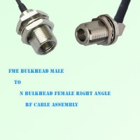 FME Bulkhead Male to N Bulkhead Female Right Angle RF Cable Assembly FME Bulkhead Male to N Bulkhead Female Right Angle RF Cable Assembly