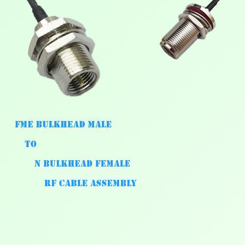 FME Bulkhead Male to N Bulkhead Female RF Cable Assembly