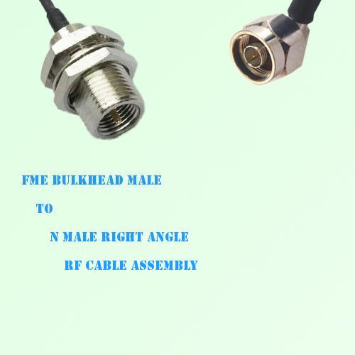 FME Bulkhead Male to N Male Right Angle RF Cable Assembly