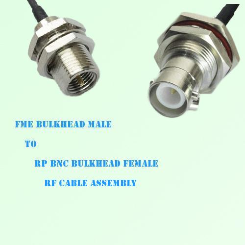 FME Bulkhead Male to RP BNC Bulkhead Female RF Cable Assembly