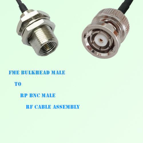 FME Bulkhead Male to RP BNC Male RF Cable Assembly
