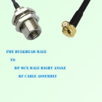 FME Bulkhead Male to RP MCX Male Right Angle RF Cable Assembly