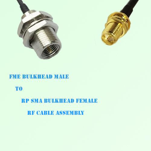 FME Bulkhead Male to RP SMA Bulkhead Female RF Cable Assembly