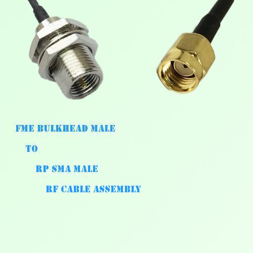 FME Bulkhead Male to RP SMA Male RF Cable Assembly
