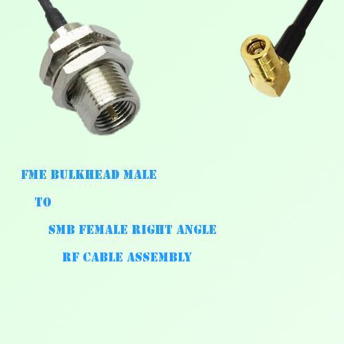 FME Bulkhead Male to SMB Female Right Angle RF Cable Assembly